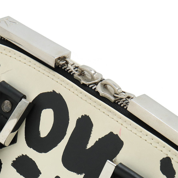 LOUIS VUITTON Graffiti Alma MM handbag noir black ivory white - Picture 8 of 8